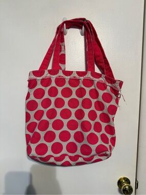 Thirty-one pink and white tote bag